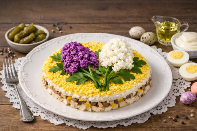 На Пасху буду готовить &laquo;Сирень&raquo;: красивый и вкусный салат из простых продуктов
