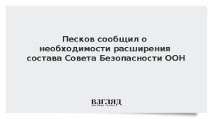 Песков сообщил о необходимости расширения состава Совета Безопасности ООН