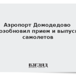 Аэропорт Домодедово возобновил прием и выпуск самолетов