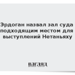 Эрдоган назвал зал суда подходящим местом для выступлений Нетаньяху