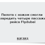 Пилота с ножом смогли обезвредить четыре пассажира рейса Flydubai
