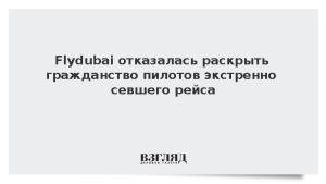 Flydubai отказалась раскрыть гражданство пилотов экстренно севшего рейса