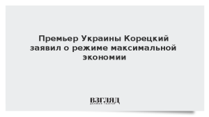 Премьер Украины Корецкий заявил о режиме максимальной экономии