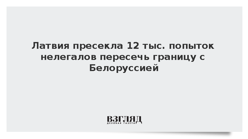 Латвия пресекла 12 тыс. попыток нелегалов пересечь границу с Белоруссией