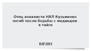 Отец хоккеиста НХЛ Кузьменко погиб после борьбы с медведем в тайге