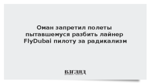 Оман запретил полеты пытавшемуся разбить лайнер FlyDubai пилоту за радикализм
