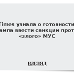 Times узнала о готовности Трампа разрушить санкциями «злой» МУС