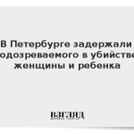 В Петербурге задержали подозреваемого в убийстве женщины и ребенка