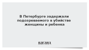 В Петербурге задержали подозреваемого в убийстве женщины и ребенка