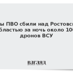 Силы ПВО сбили над Ростовской областью за ночь около 100 дронов ВСУ