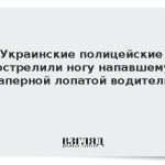 Украинские полицейские прострелили ногу напавшему с саперной лопатой водителю