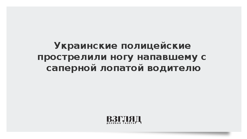 Украинские полицейские прострелили ногу напавшему с саперной лопатой водителю