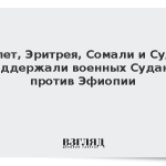 Египет, Эритрея, Сомали и Судан поддержали военных Судана против Эфиопии