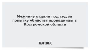 Мужчину отдали под суд за попытку убийства проводницы в Костромской области