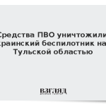 Средства ПВО уничтожили украинский беспилотник над Тульской областью