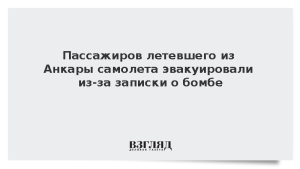 Пассажиров летевшего из Анкары самолета эвакуировали из-за записки о бомбе