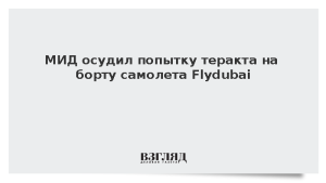 МИД осудил попытку теракта на борту самолета Flydubai