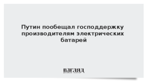 Путин пообещал господдержку производителям электрических батарей