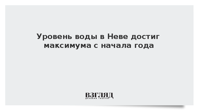 Уровень воды в Неве достиг максимума с начала года