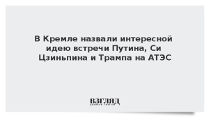 В Кремле назвали интересной идею встречи Путина, Си Цзиньпина и Трампа на АТЭС