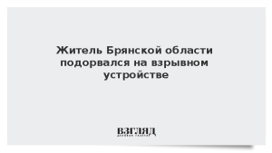 Житель Брянской области подорвался на взрывном устройстве