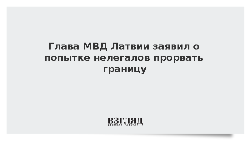 Глава МВД Латвии заявил о попытке нелегалов прорвать границу