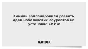 Химики запланировали развить идеи нобелевских лауреатов на установке СКИФ