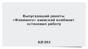 Выпускавший ракеты «Фламинго» киевский комбинат остановил работу