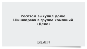Росатом выкупил долю Шишкарева в группе компаний «Дело»