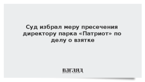 Суд избрал меру пресечения директору парка «Патриот» по делу о взятке