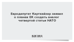 Евродепутат Картхайзер заявил о планах ЕК создать аналог четвертой статьи НАТО