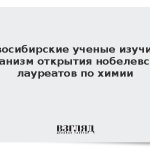 Новосибирские ученые изучили механизм открытия нобелевских лауреатов по химии