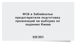 ФСБ в Забайкалье предотвратила подготовку провокаций на выборах по заданию Киева