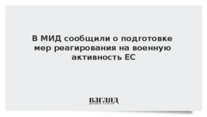 В МИД сообщили о подготовке мер реагирования на военную активность ЕС