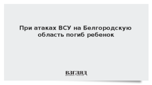 При атаках ВСУ на Белгородскую область погиб ребенок