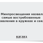 В Минпросвещения назвали самые востребованные направления в кружках и секциях