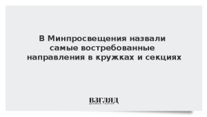 В Минпросвещения назвали самые востребованные направления в кружках и секциях
