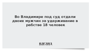 Во Владимире под суд отдали двоих мужчин за удерживание в рабстве 18 человек
