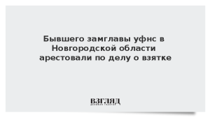 Бывшего замглавы уфнс в Новгородской области арестовали по делу о взятке