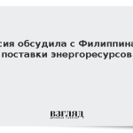 Россия обсудила с Филиппинами поставки энергоресурсов