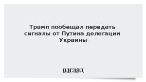Трамп пообещал передать сигналы от Путина делегации Украины