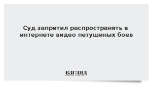 Суд запретил распространять в интернете видео петушиных боев