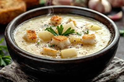 Хватит лапши и щей! Чешская чеснечка с картошкой и сливками — согревающий суп за 30 минут
